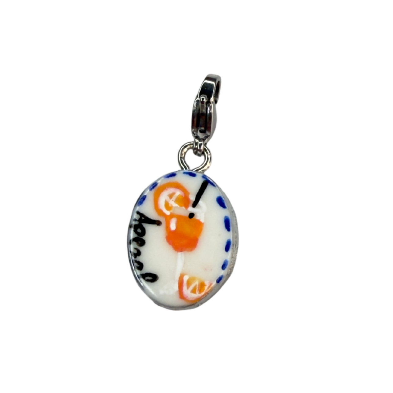 Hand painted charms - Silver sides