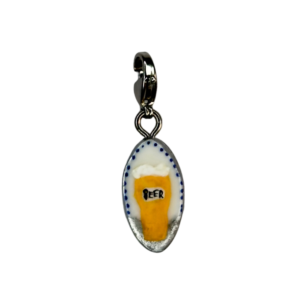 Hand painted charms - Silver sides