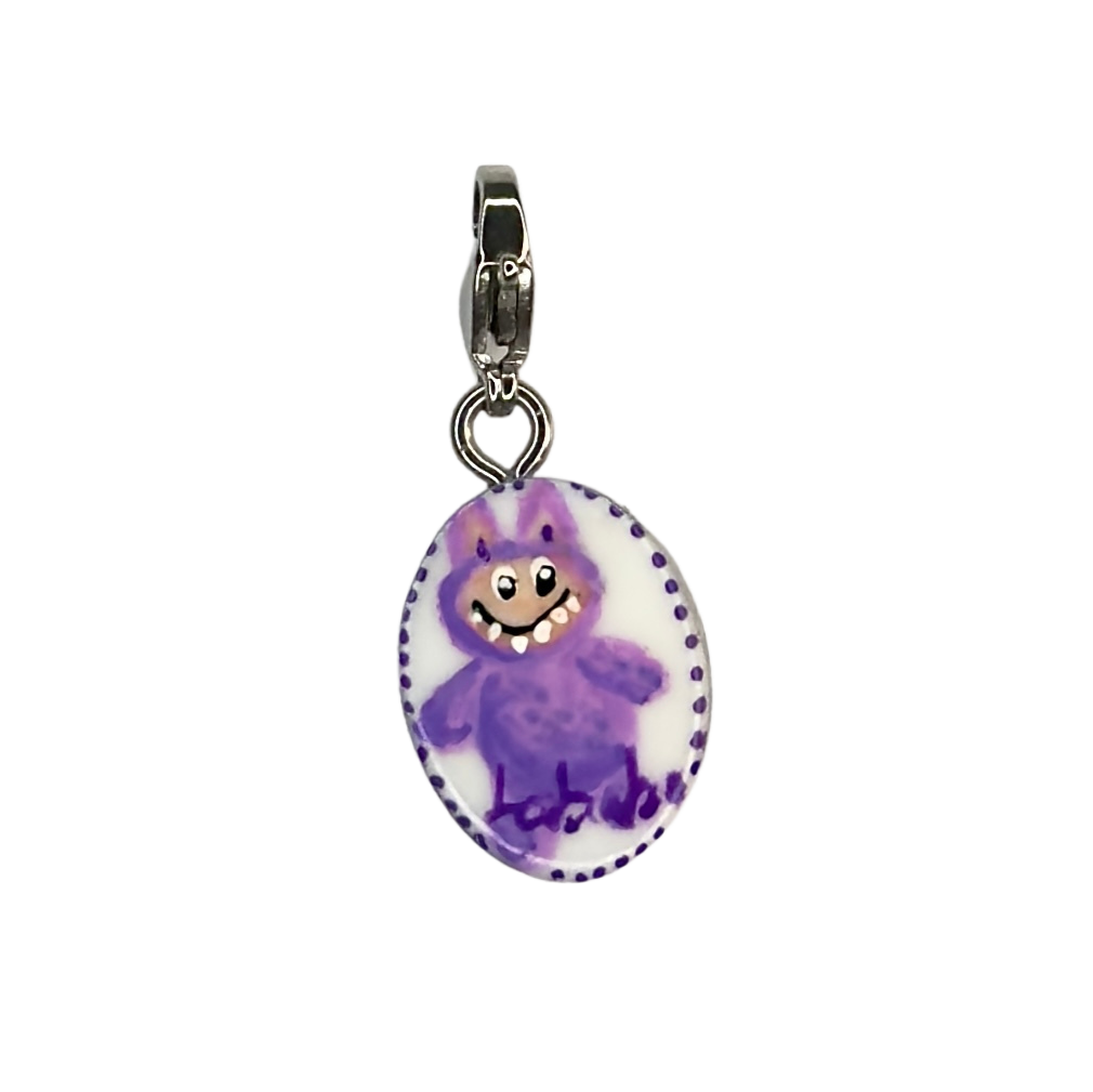 Hand painted charms - Silver sides