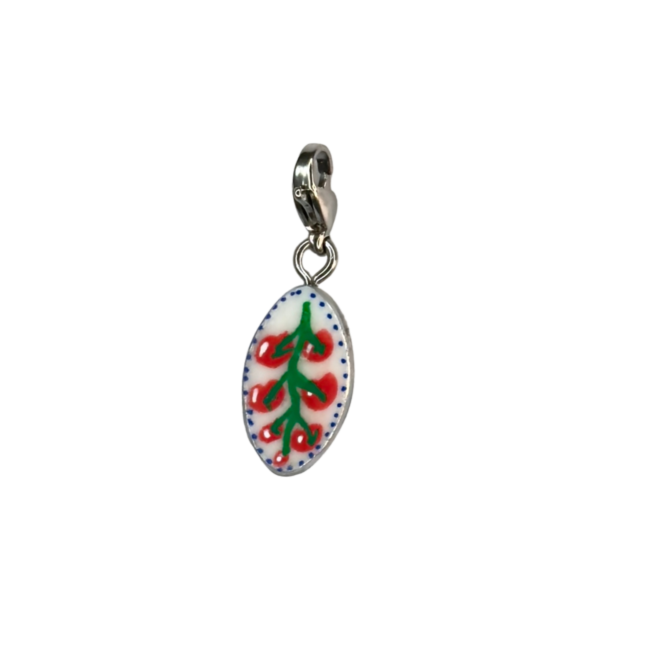 Hand painted charms - Silver sides