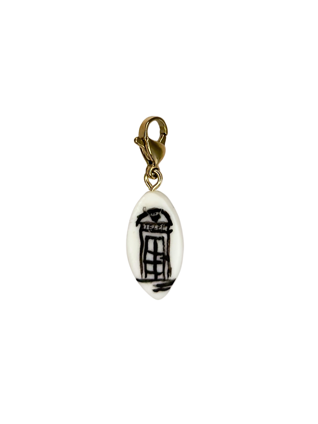 Hand painted charms - Golden sides