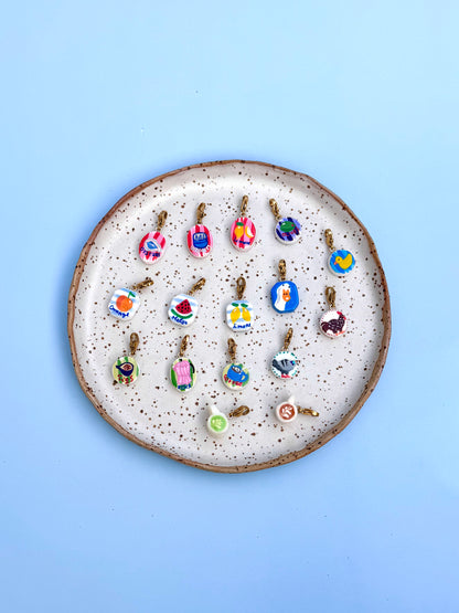 NEW hand painted Summer charms (18k gold attachments)