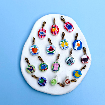 NEW hand painted Summer charms (18k gold attachments)