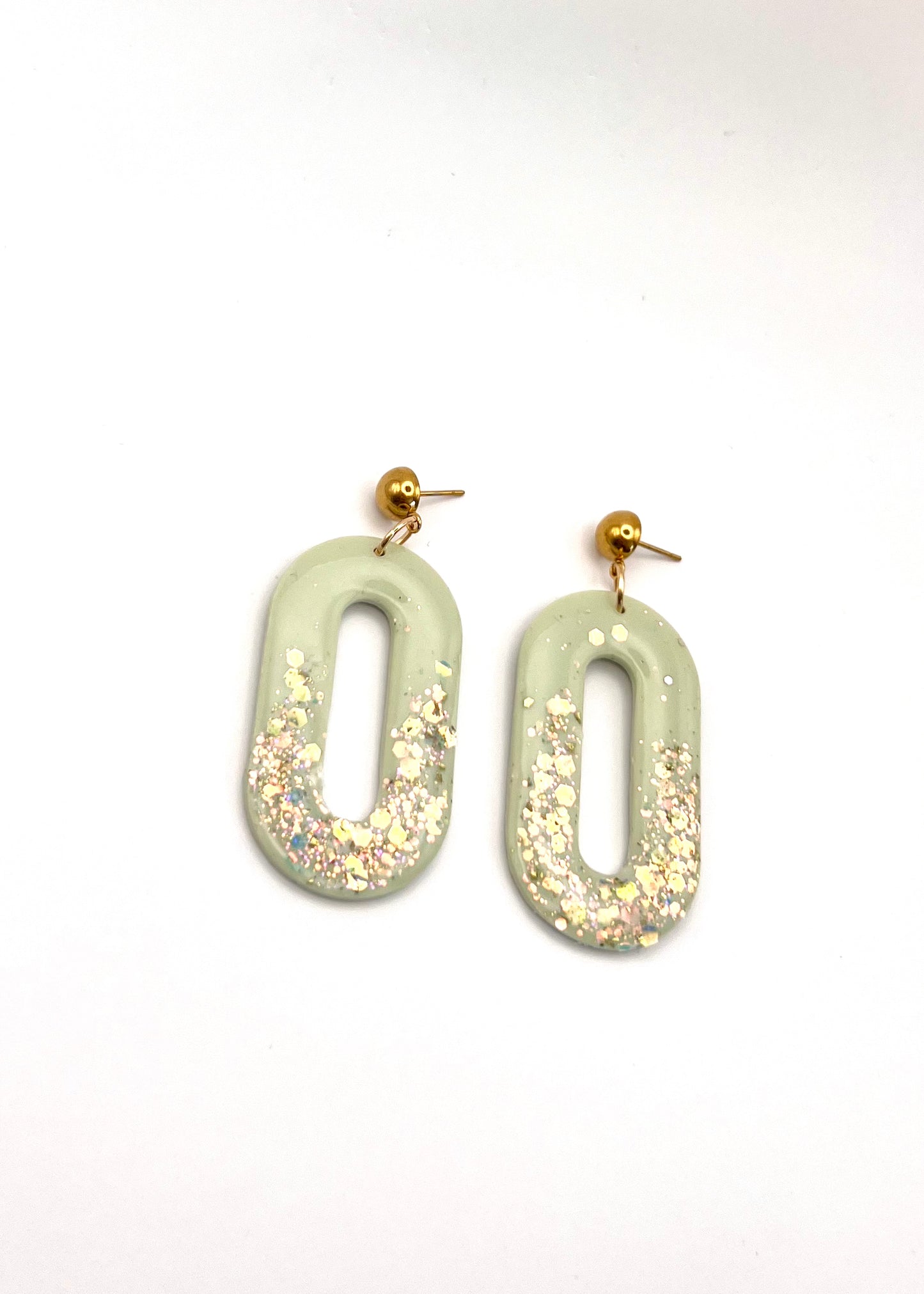 Nude pill shape earrings