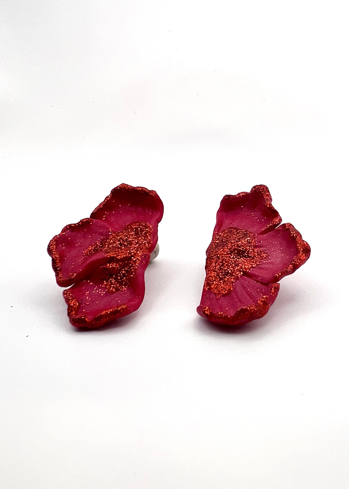 Large half-flower statement stud