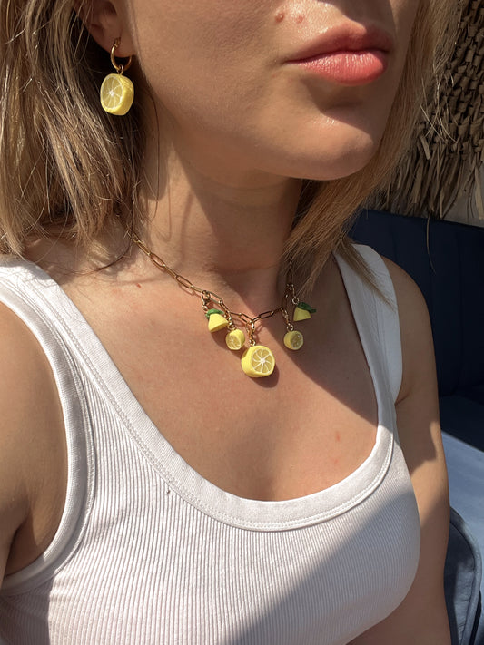 Lemon quintet - charm necklace (18k Gold plated)