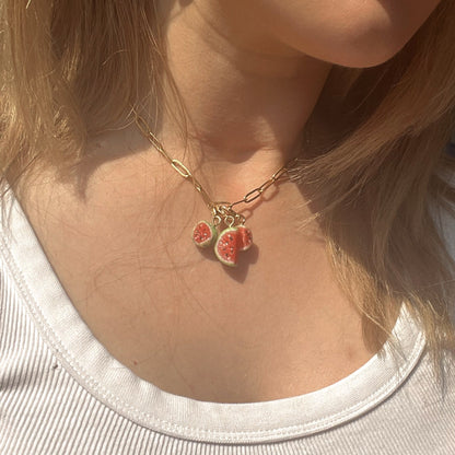 Watermelon trio - charm necklace