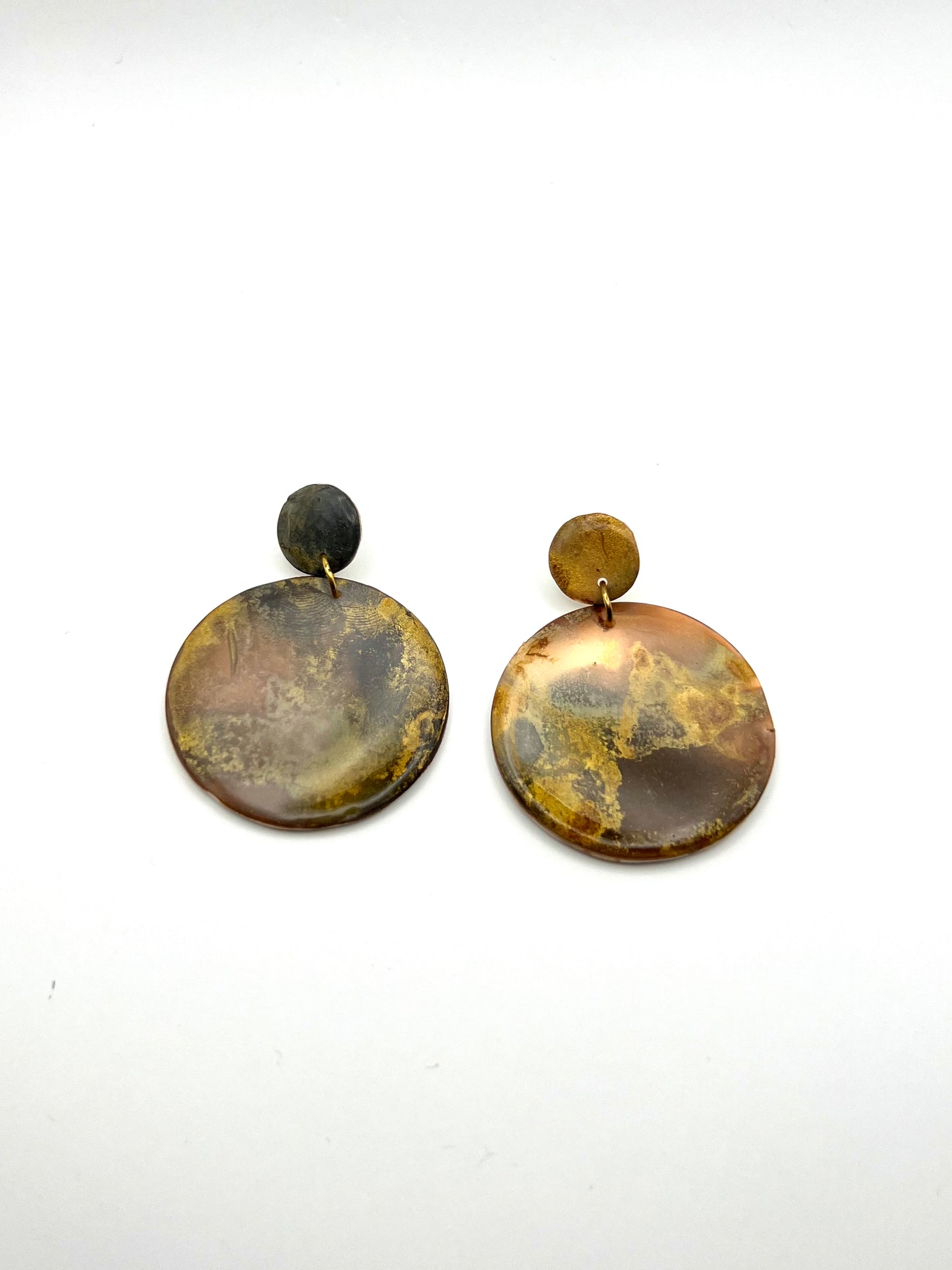 Circle Alcohol ink earrings