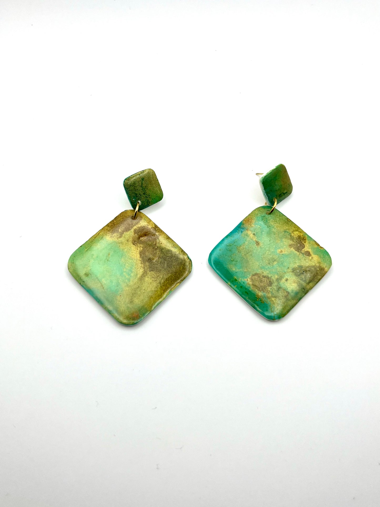 Square Alcohol ink earrings