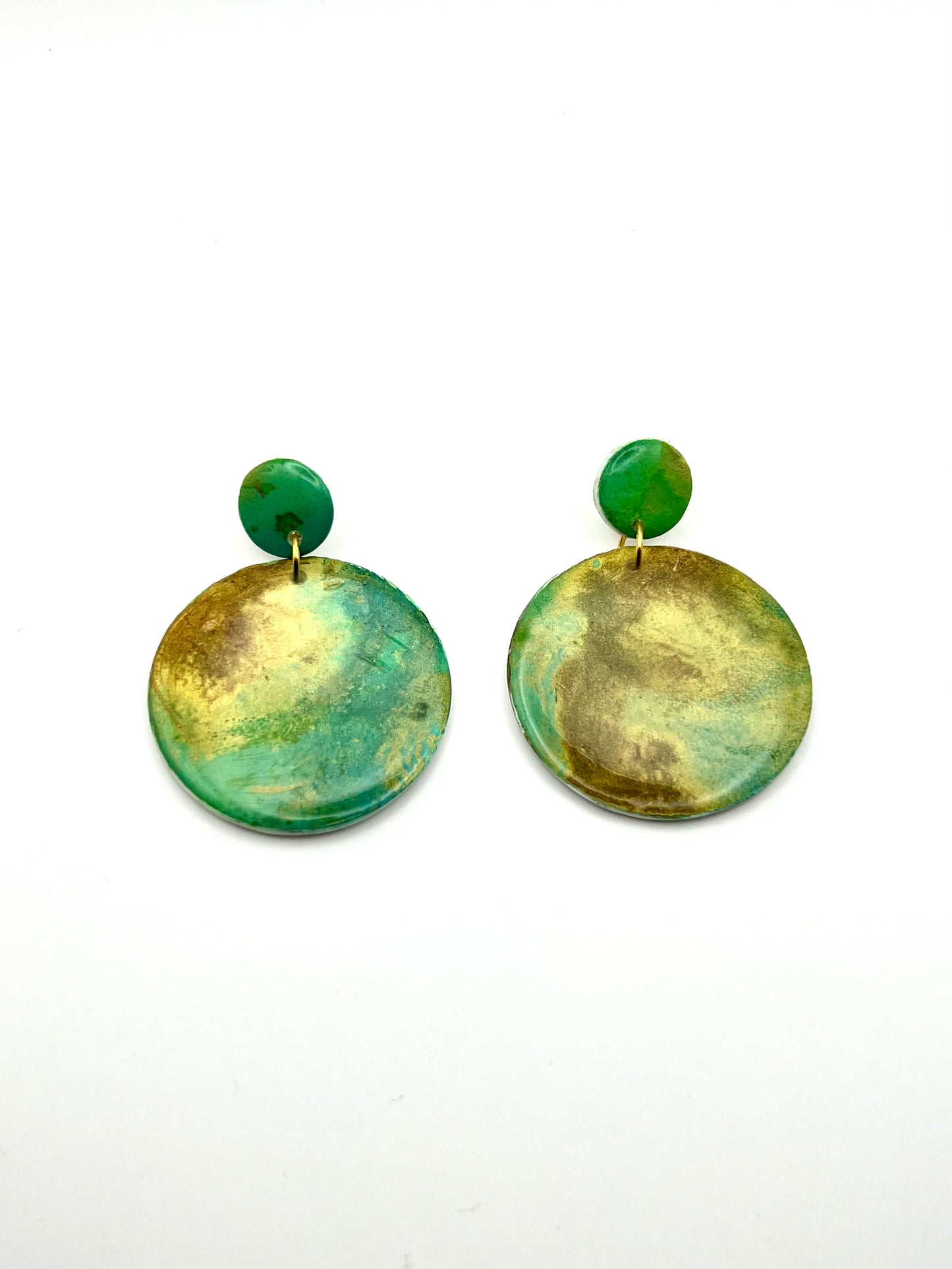 Circle Alcohol ink earrings