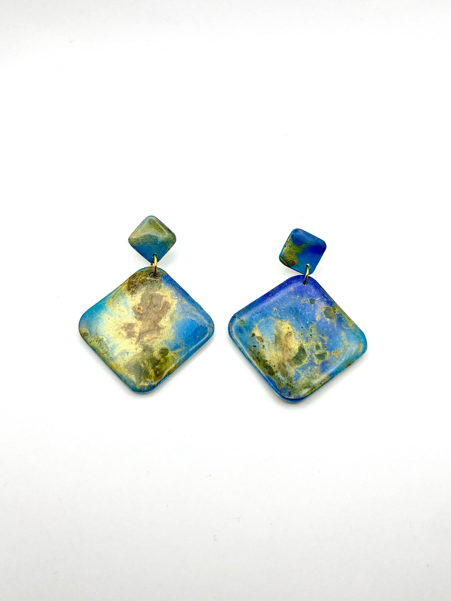 Square Alcohol ink earrings