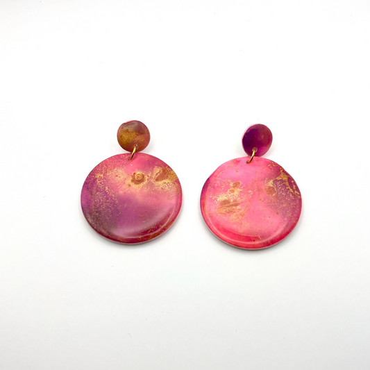 Circle Alcohol ink earrings