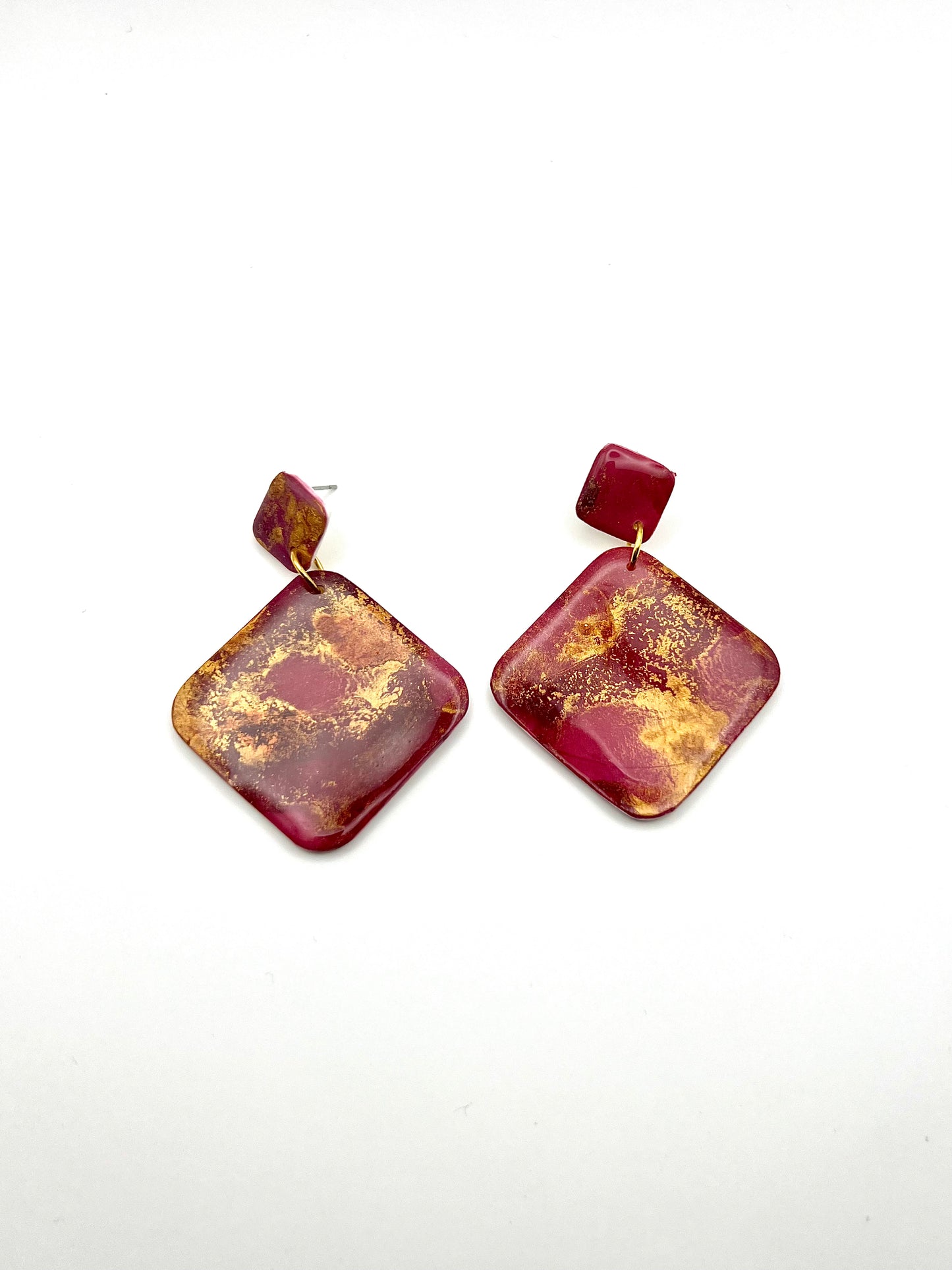 Square Alcohol ink earrings