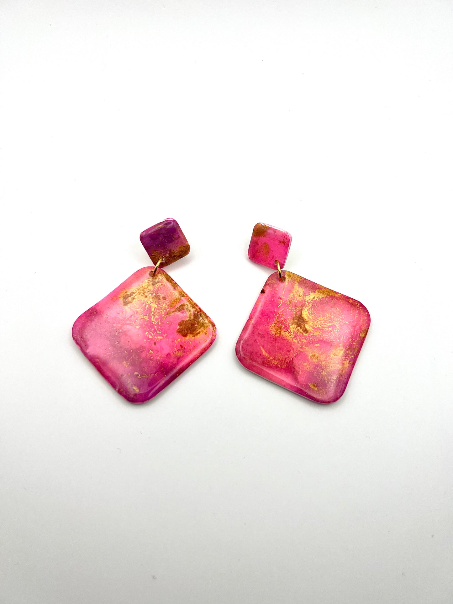 Square Alcohol ink earrings