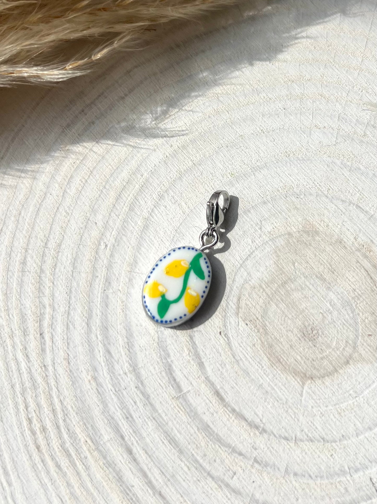 Hand painted charms - Silver sides