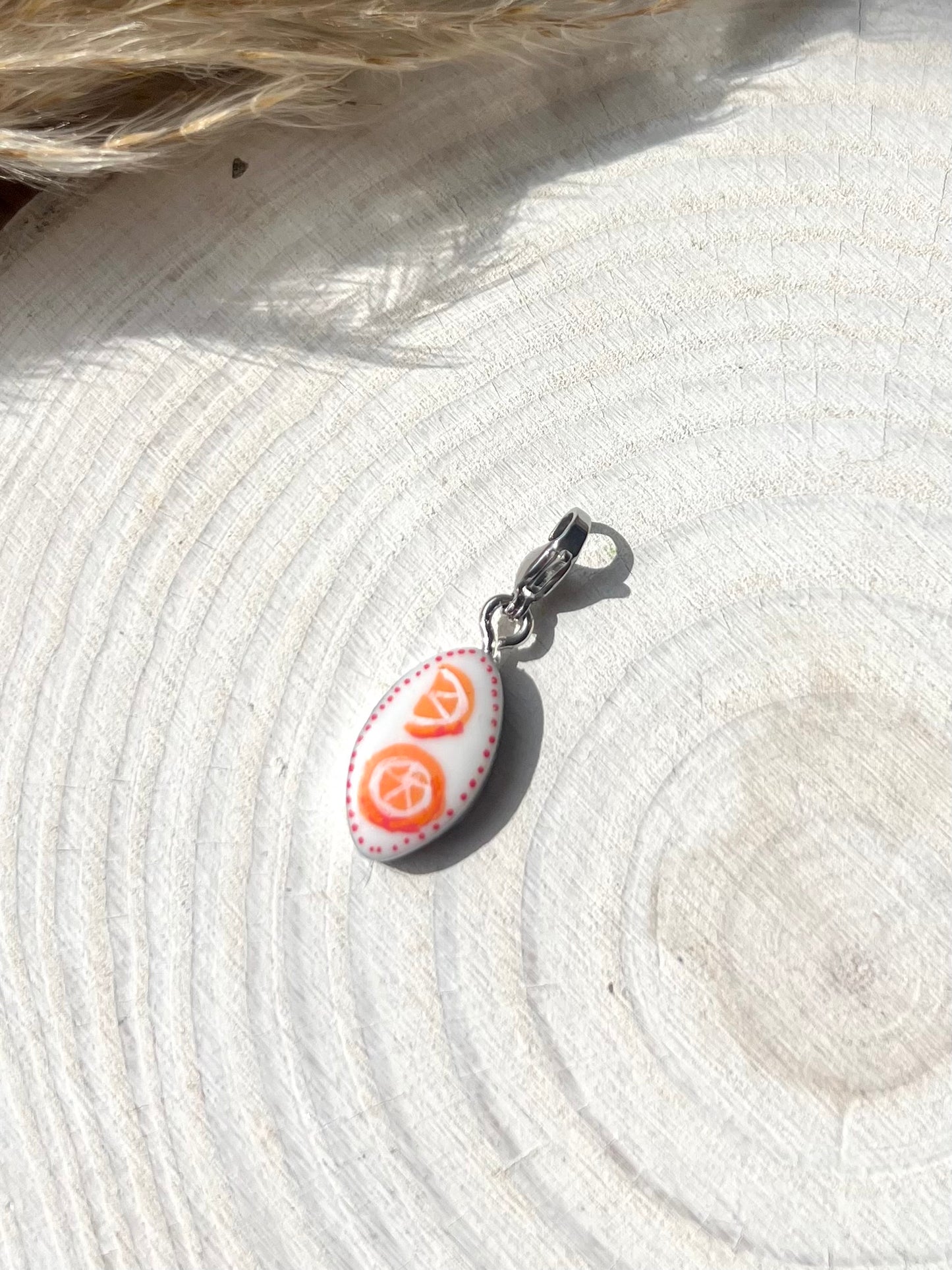 Hand painted charms - Silver sides