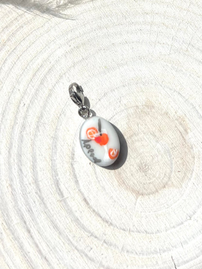 Hand painted charms - Silver sides