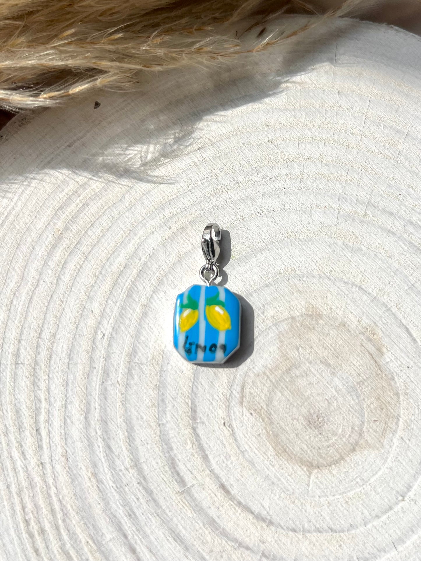 Hand painted charms - Silver sides