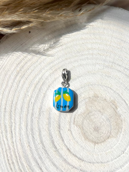 Hand painted charms - Silver sides
