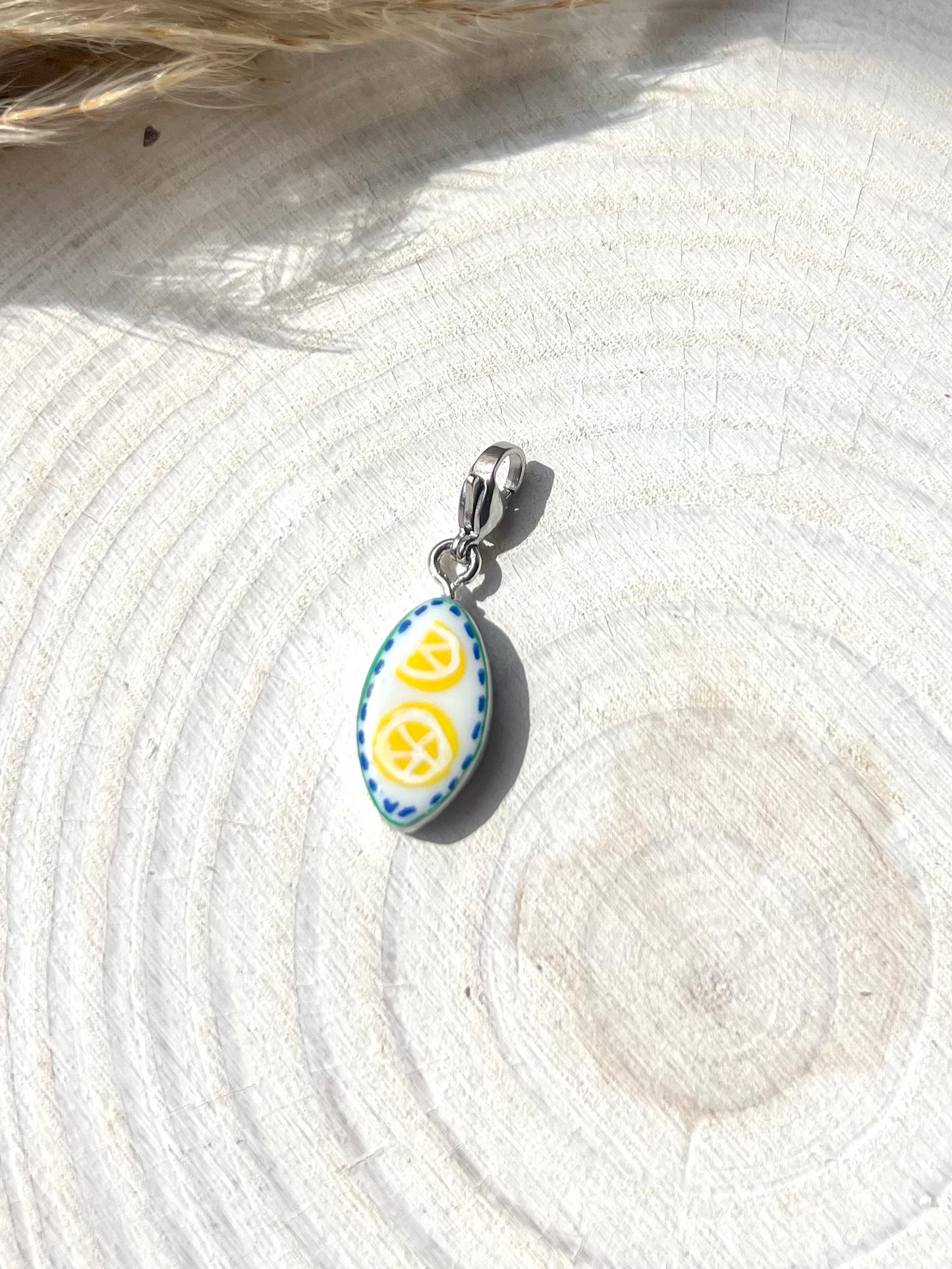 Hand painted charms - Silver sides