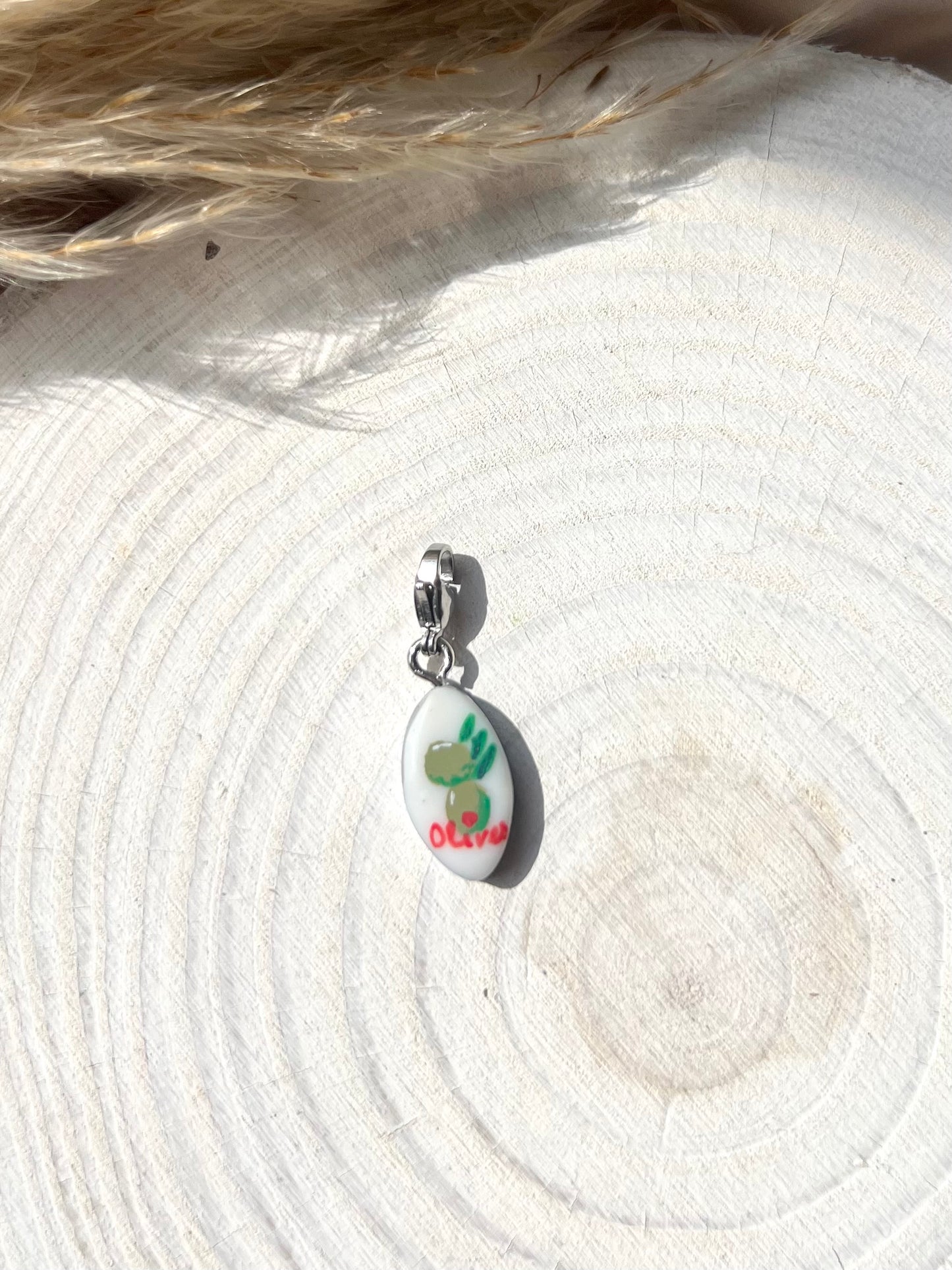 Hand painted charms - Silver sides