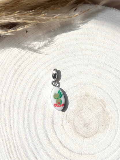 Hand painted charms - Silver sides