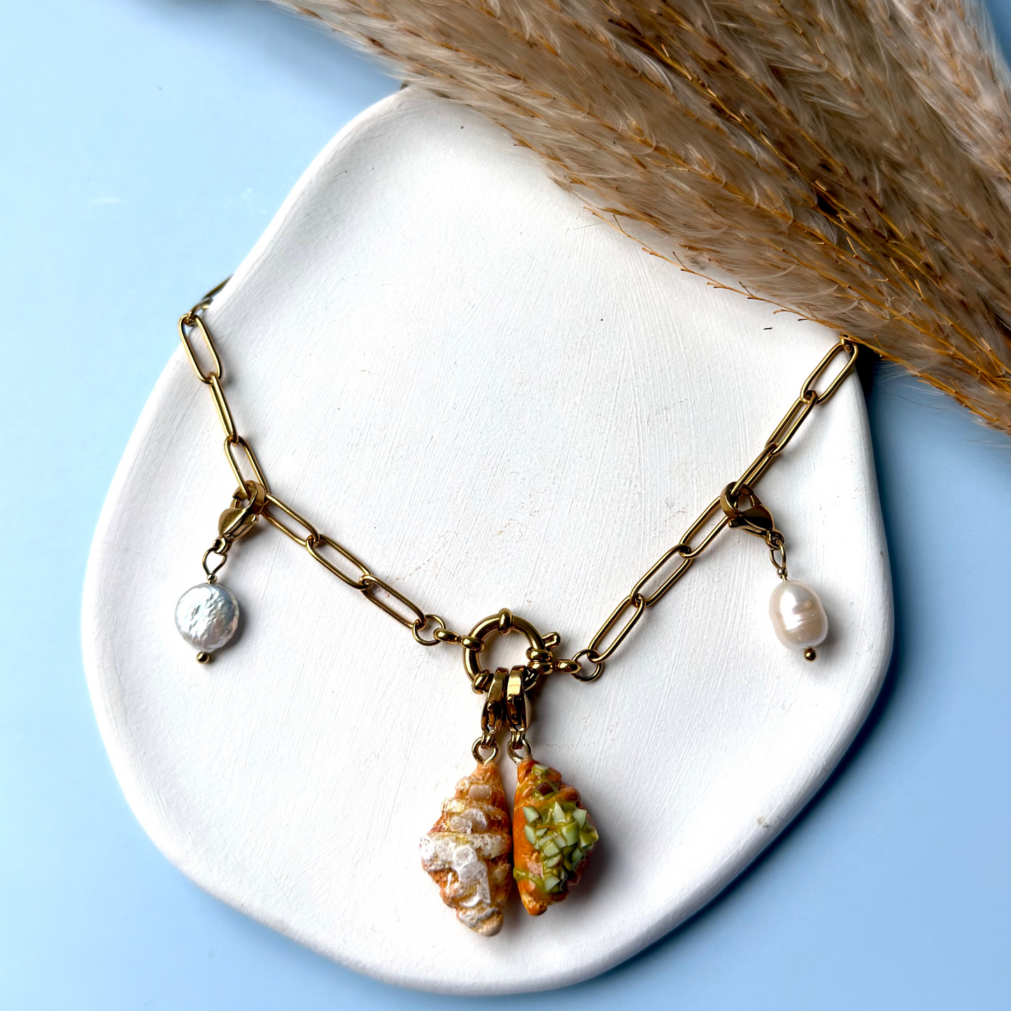 NEW!- "Croissants lover" Necklace - 18K Gold plated