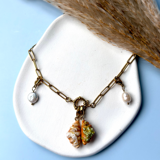 NEW!- "Croissants lover" Necklace - 18K Gold plated