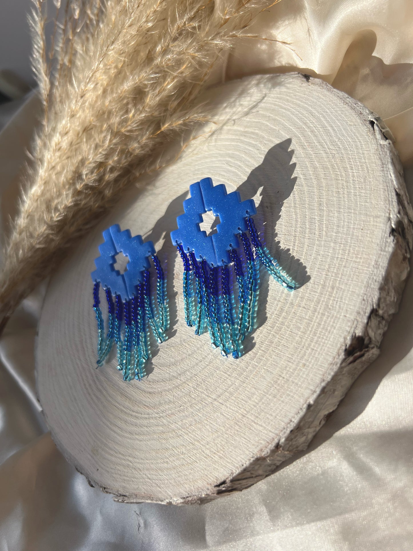 Blue Geometric shape with beads