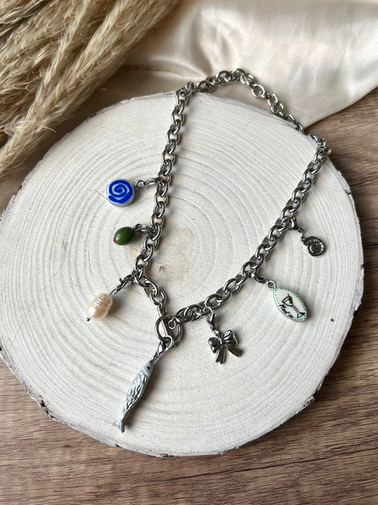 Sardines x Salad days - Stainless steel charm necklace
