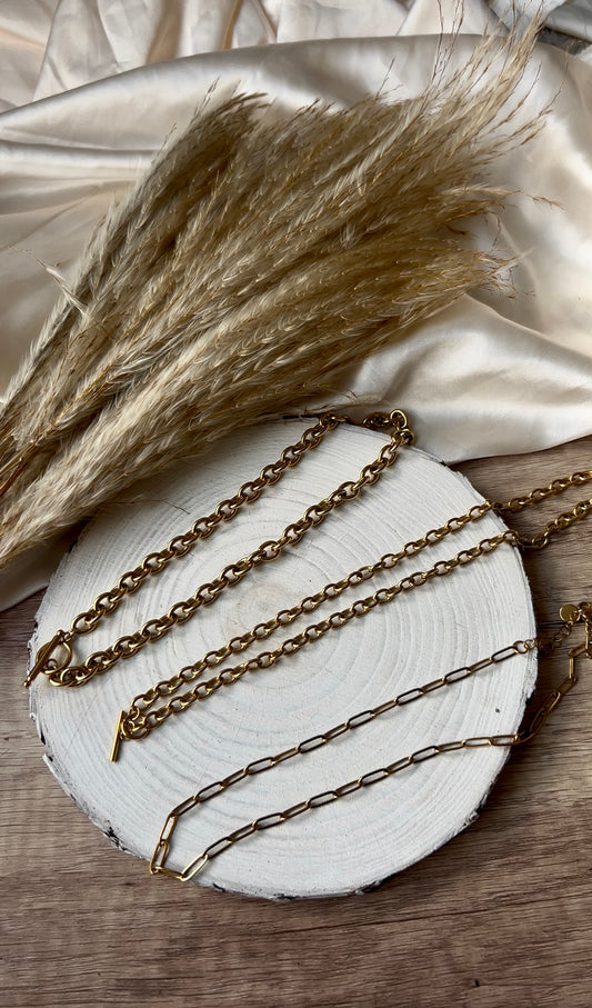 Necklace - 18K gold plated chains
