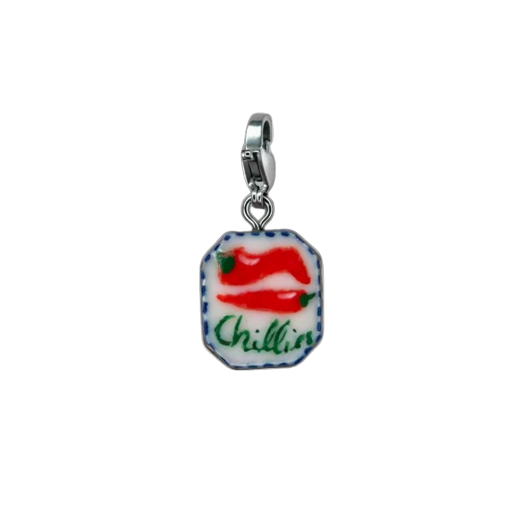 Hand painted charms - Silver sides
